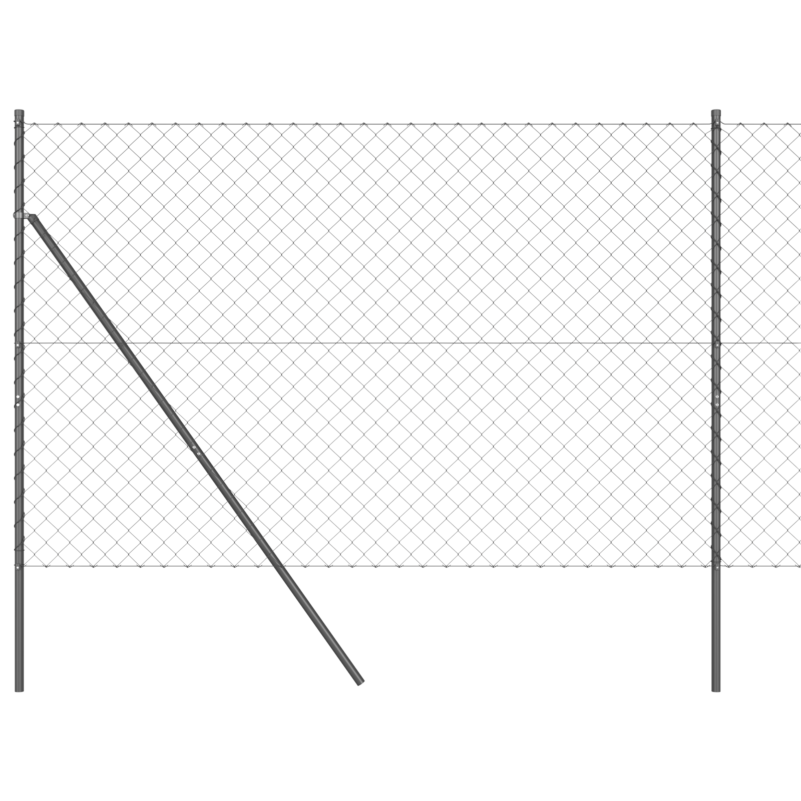 Recinzione in rete metallica Set di 2 Grigio Acciaio 25 x 1.5 m