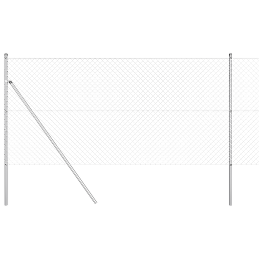 Recinzione a Maglie Metalliche con 7 Posti 1.2x10 m Acciaio Galvanizzato