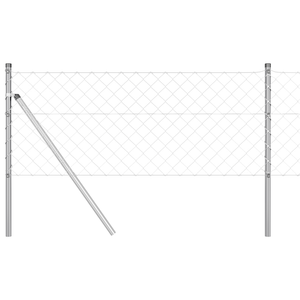 Recinzione in rete metallica con 7 pali 0.4x10 m Acciaio galvanizzato