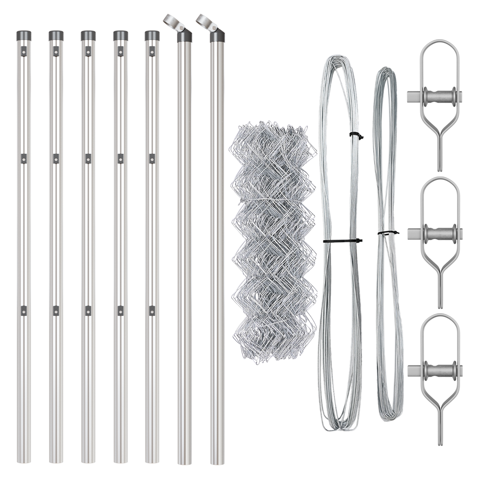 Recinzione in rete metallica con 7 pali 0.4x10 m Acciaio galvanizzato