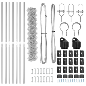 Recinzione a Maglie Metalliche con 7 Pali 1.6x10 m Acciaio Zincato