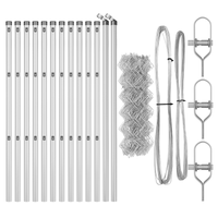 Recinzione a Maglie con 13 Pali 0.4x25 m in Acciaio Galvanizzato