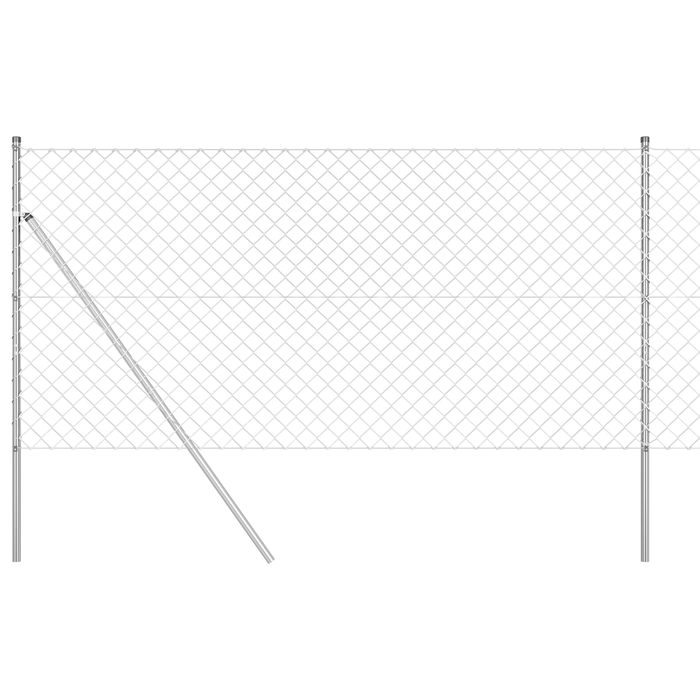 Recinzione a maglie con 13 pali 1.2x25 m acciaio zincato