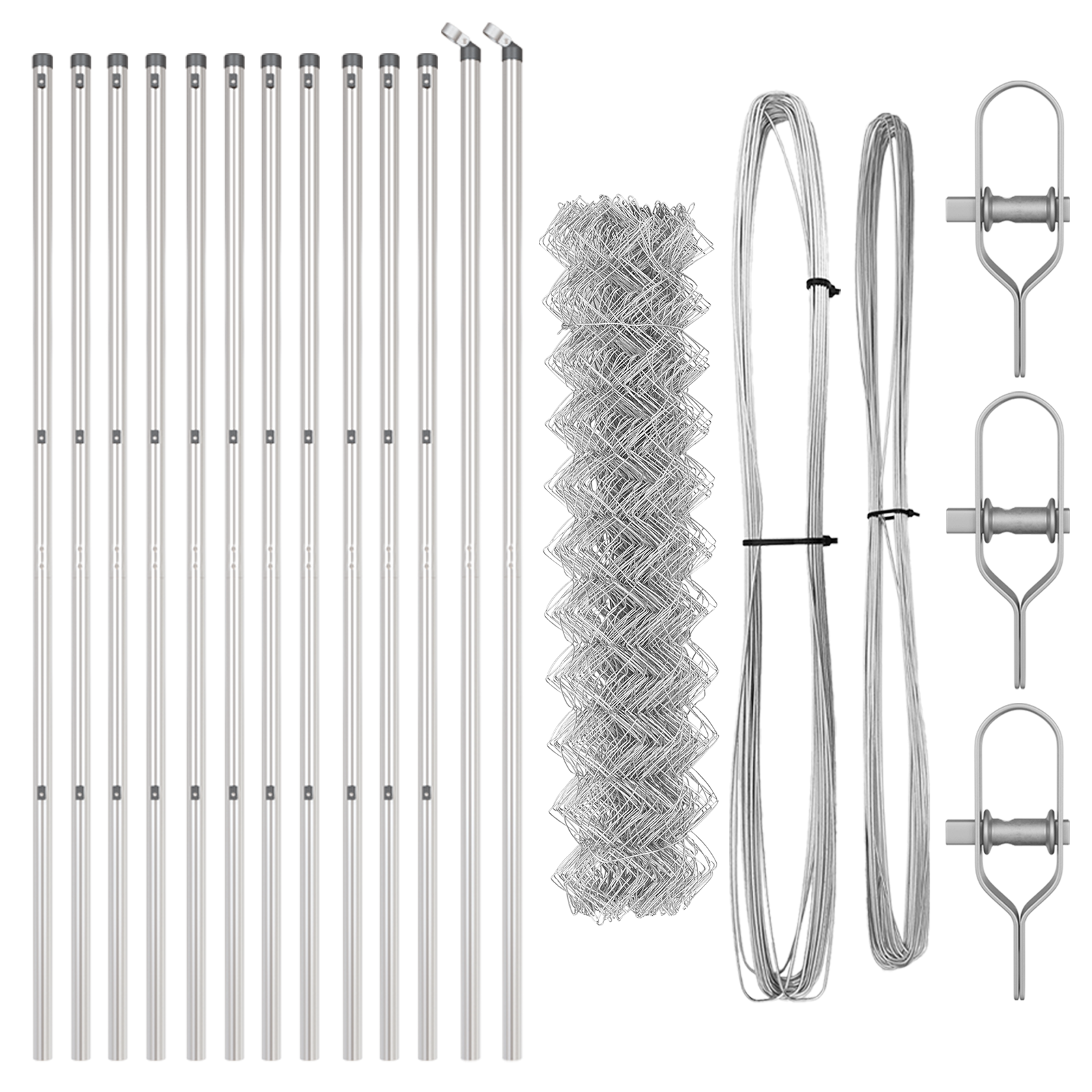 Recinzione a maglie con 13 pali 1.2x25 m acciaio zincato