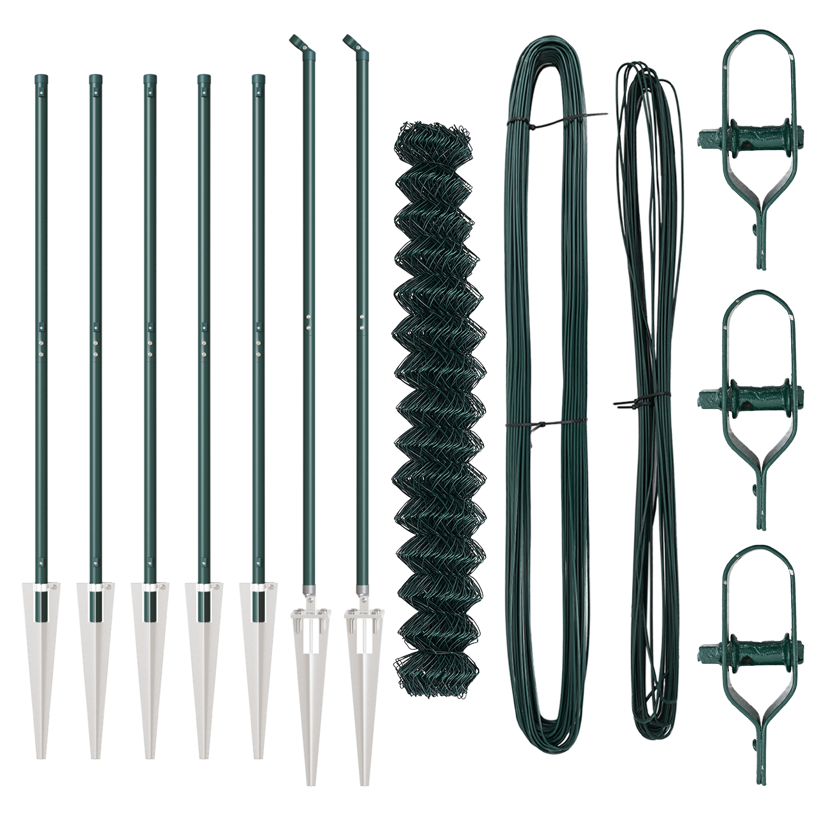 Recinzione in rete metallica con 7 picchetti 1.6x10 m in acciaio zincato