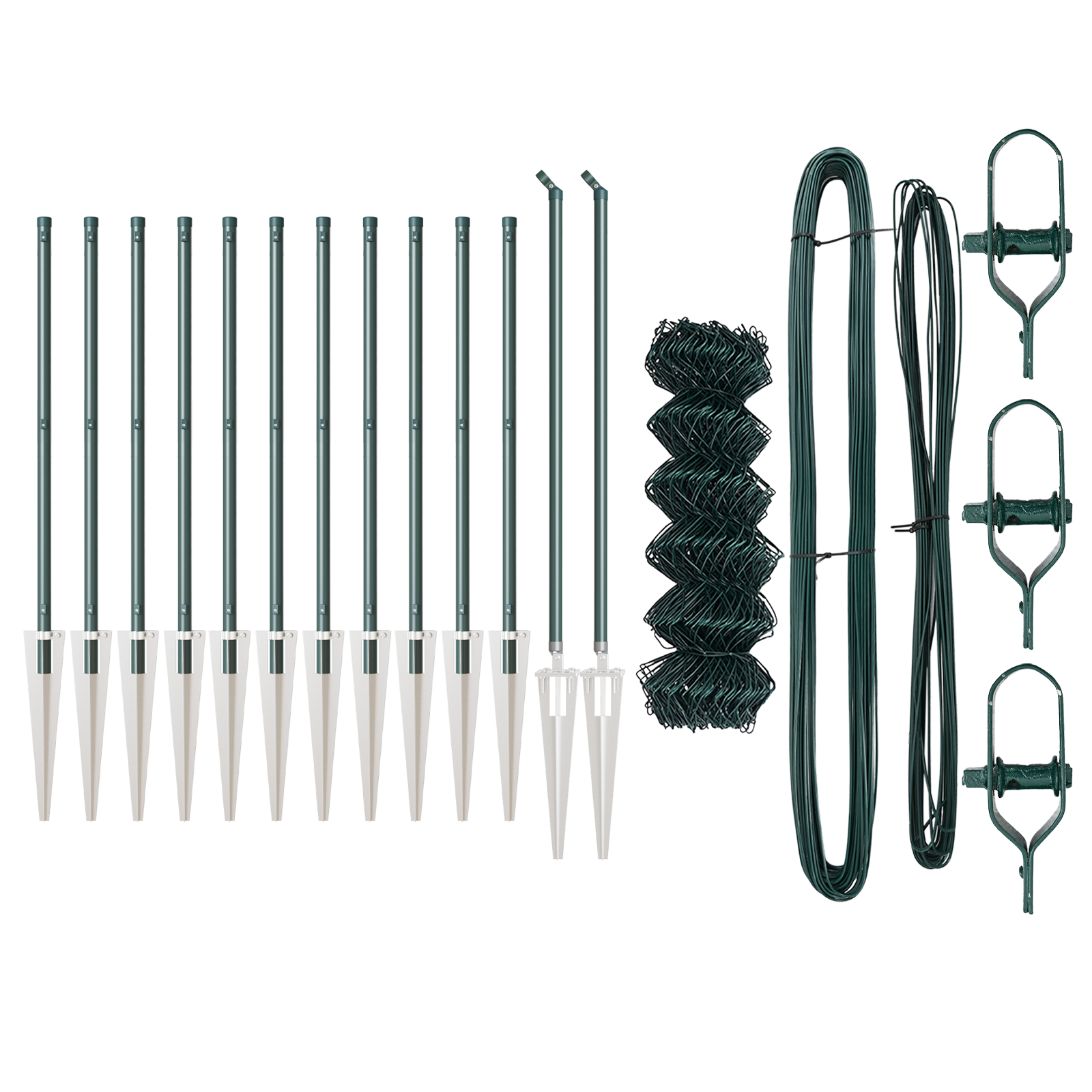 Recinzione a Maglie Set di 2 Verde Metallo 0.8 x 25 m Durevole