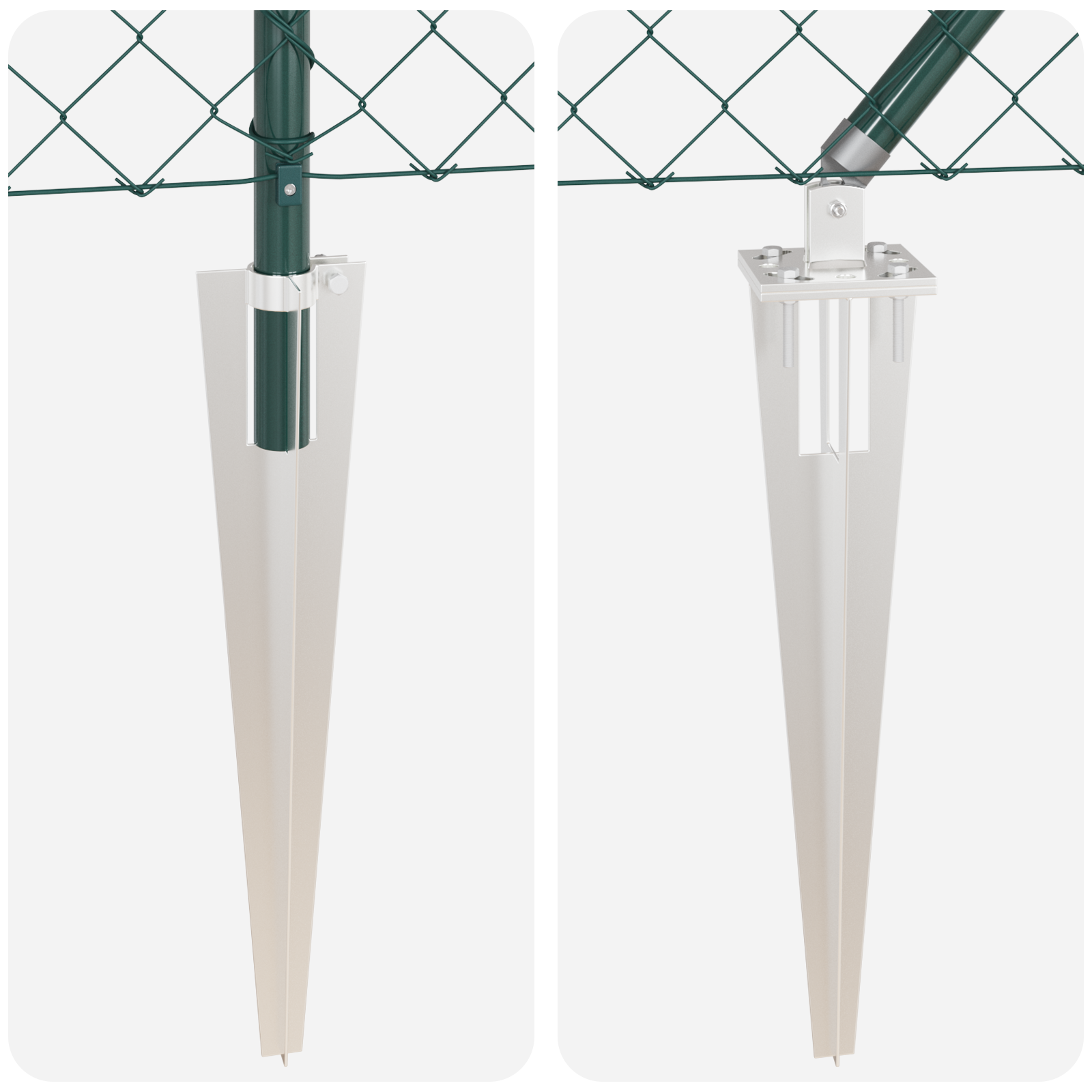 Recinzione a Maglie Set di 2 Verde PVC 1 x 25 m Durevole