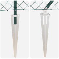 Recinzione a Maglie con 13 Pali a Picchetto 1.4x25 m in Acciaio Galvanizzato