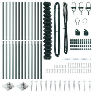 Recinzione a Maglie Set di 2 Verde Metallo 1.5 x 25 m