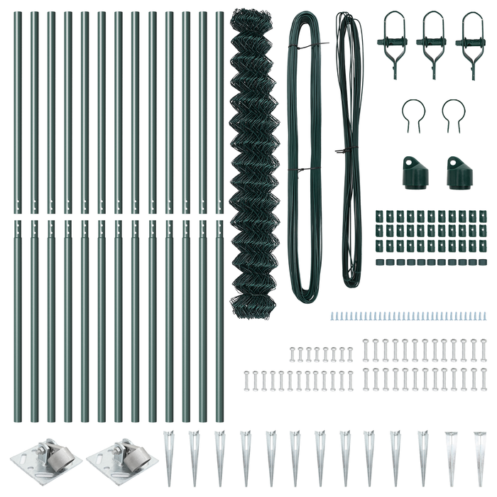 Recinzione a Maglie Set di 2 Verde Metallo 1.5 x 25 m