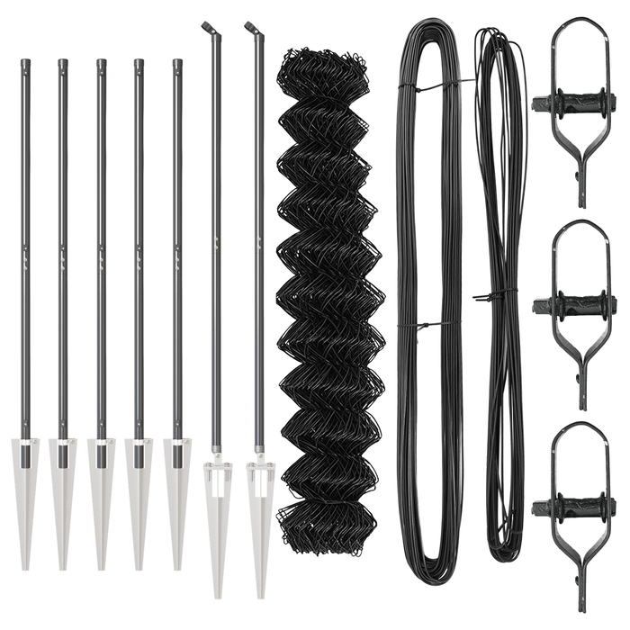 Recinzione in rete metallica con 7 picchetti 1,2x10 m in acciaio zincato