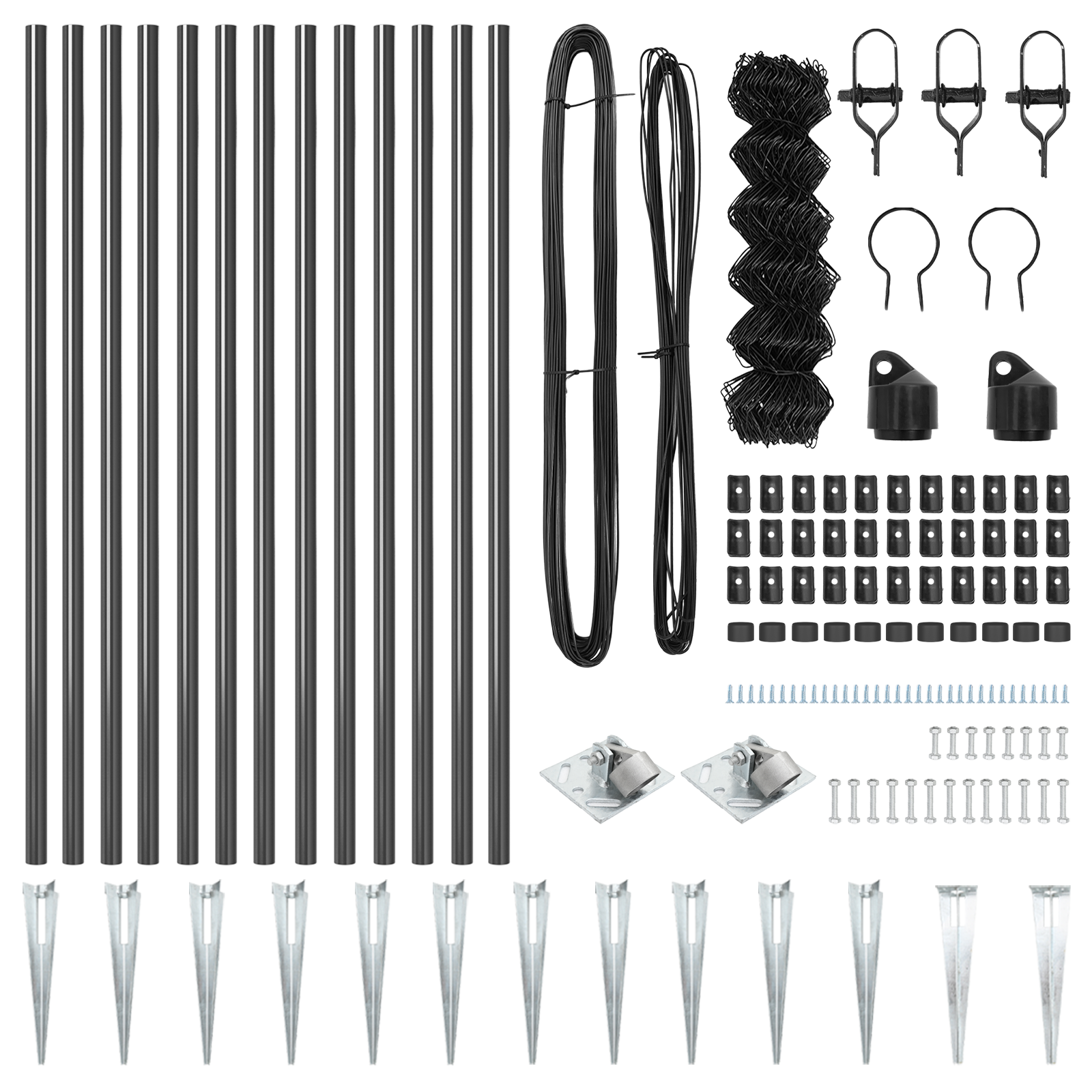 Recinzione a maglie con 13 picchetti ancoranti 0.4x25 m Acciaio zincato