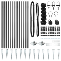 Recinzione a maglie con 13 picchetti ancoranti 0.4x25 m Acciaio zincato