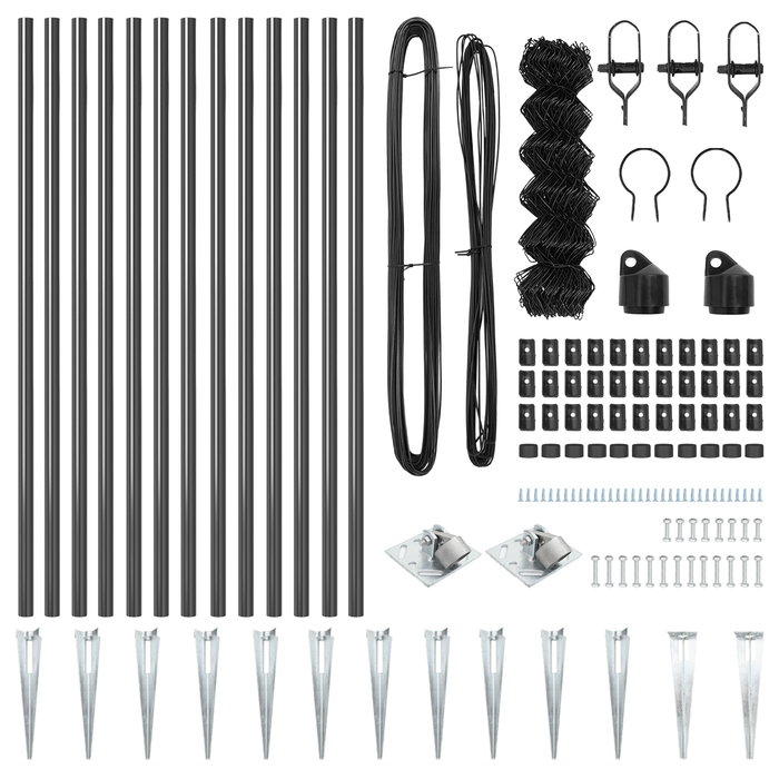 Recinzione a maglie con 13 picchetti ancoranti 0.4x25 m Acciaio zincato