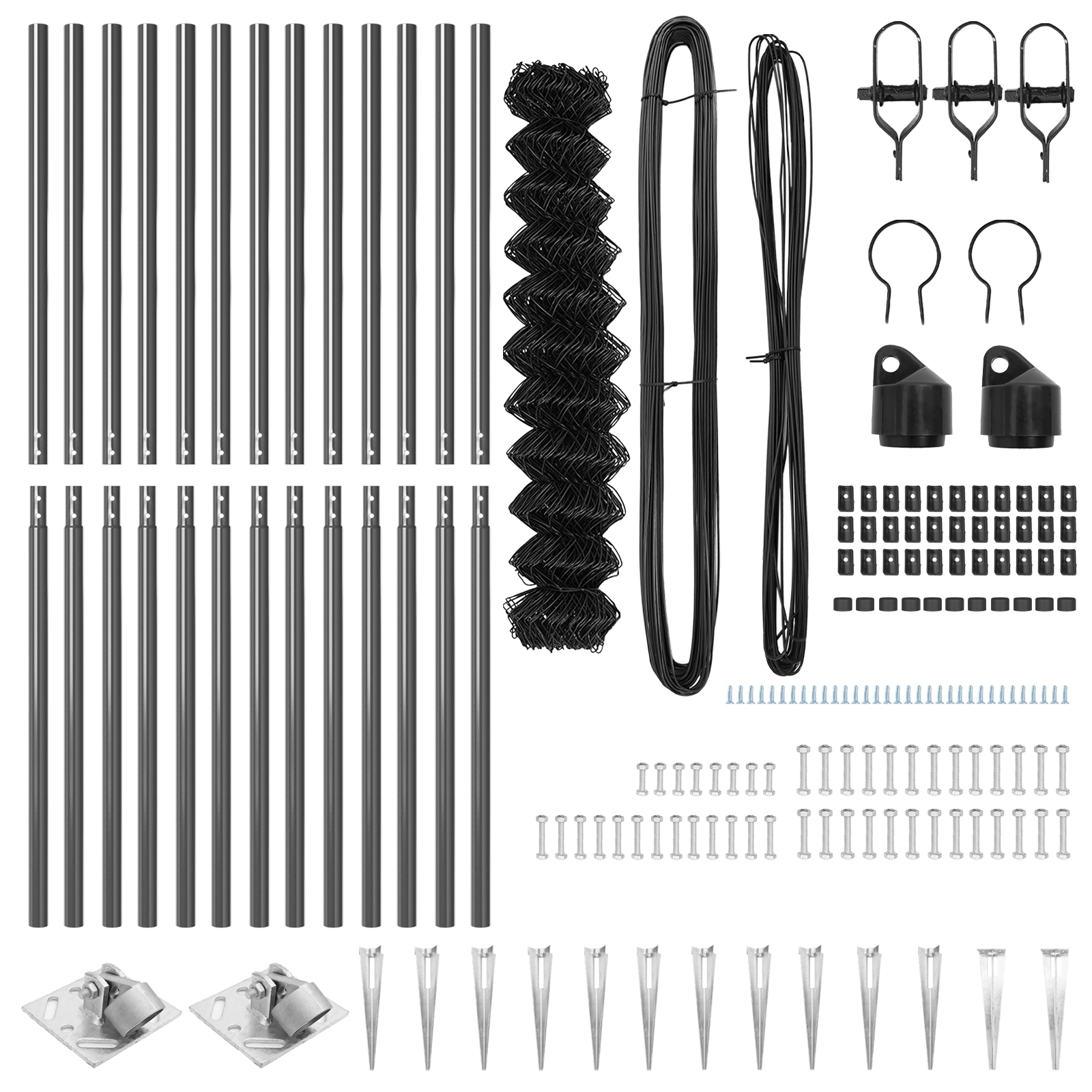 Recinzione a maglie con 13 picchetti 1.4x25 m in acciaio zincato