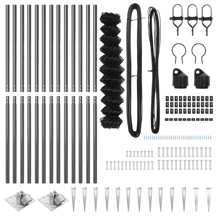 Recinzione a maglie con 13 picchetti 1.4x25 m in acciaio zincato