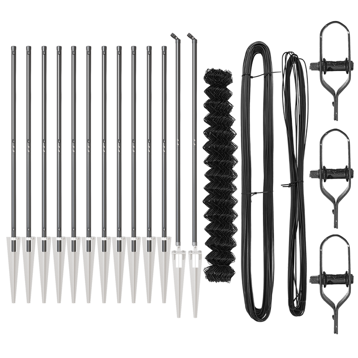 Recinzione a Maglie Set di 2 Grigio Metallo 25 x 1,5 m