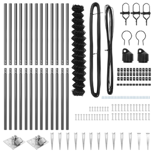 Recinzione a Maglie Set di 2 Grigio Metallo 25 x 1,5 m