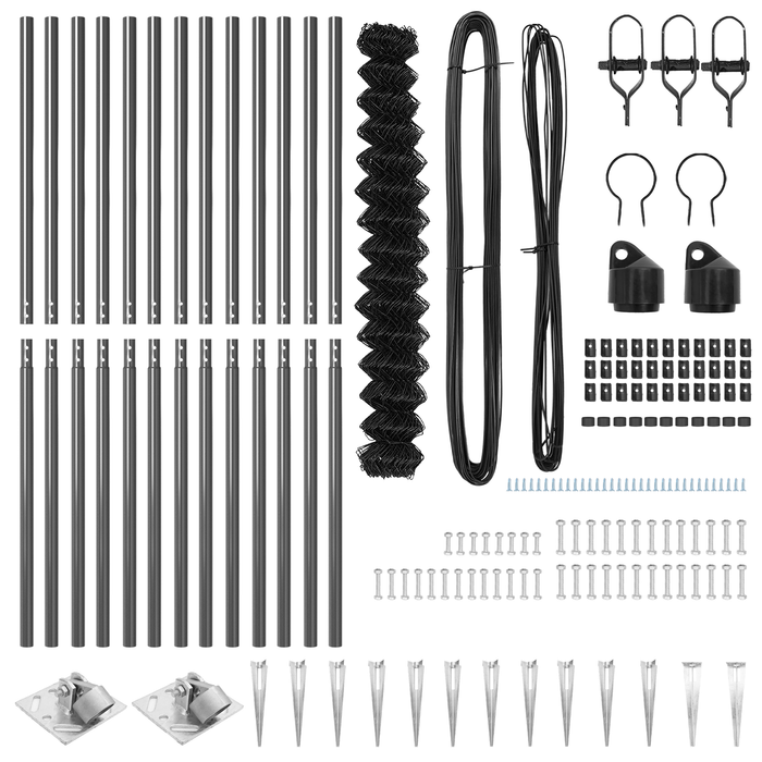 Recinzione a Maglie Set di 2 Grigio Metallo 25 x 1,5 m