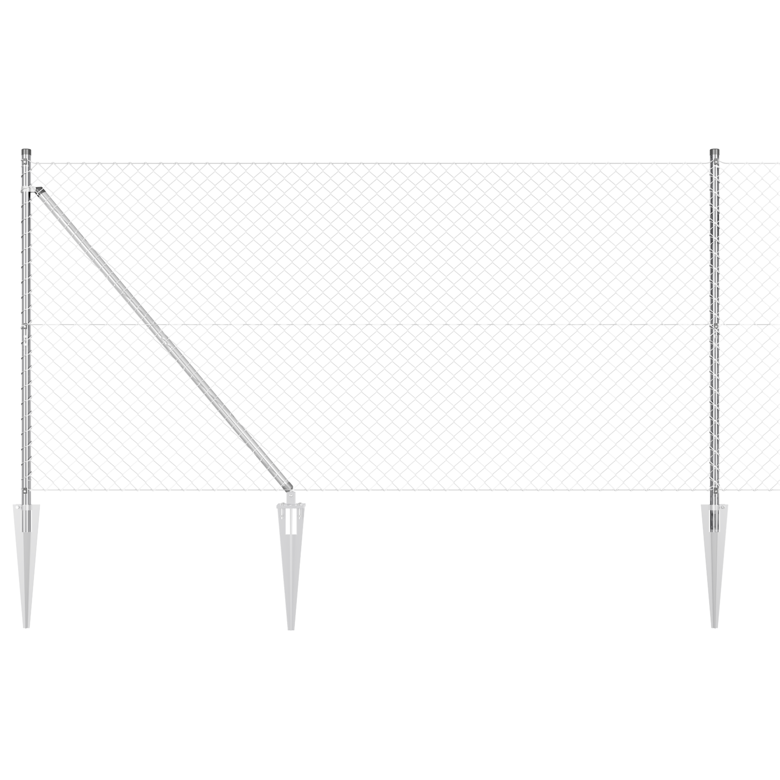 Recinzione in Rete Metallica con 7 Picchetti 1.2 x 10 m Acciaio Galvanizzato