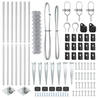 Recinzione a maglie con 7 picchetti 1.4x10 m in acciaio zincato