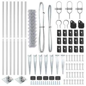 Recinzione a maglie con 7 picchetti 1.4x10 m in acciaio zincato