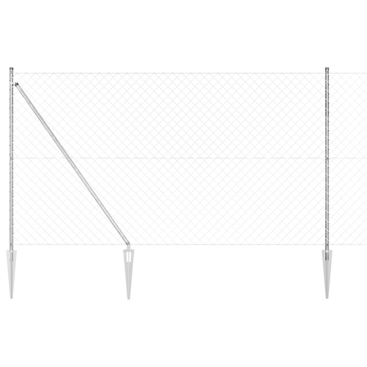 Recinzione a Maglie Metalliche con 7 Picchetti 1.5x10 m Acciaio Zincato
