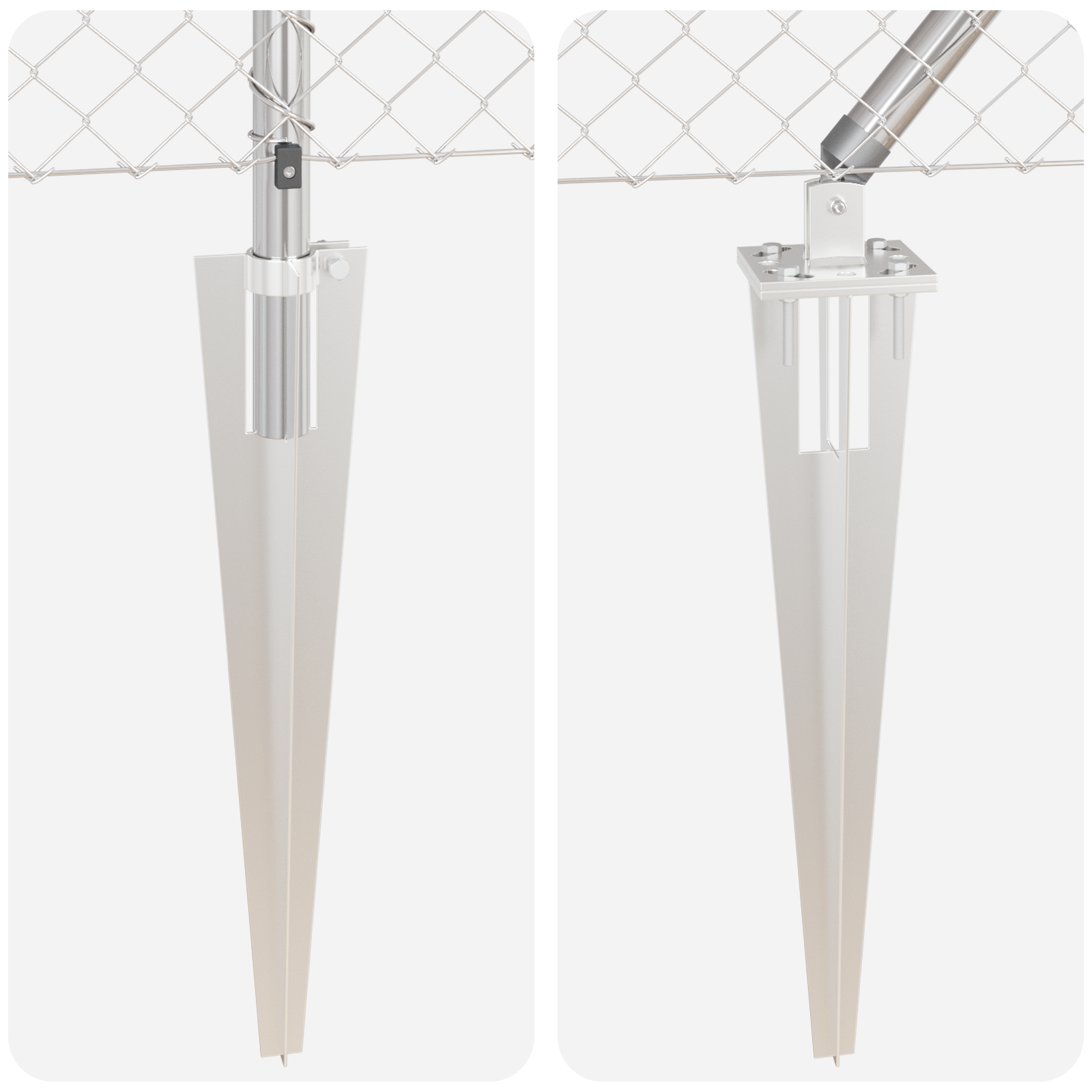 Recinzione a Maglie con 13 Pali a Punta 0.6x25 m Acciaio Galvanizzato