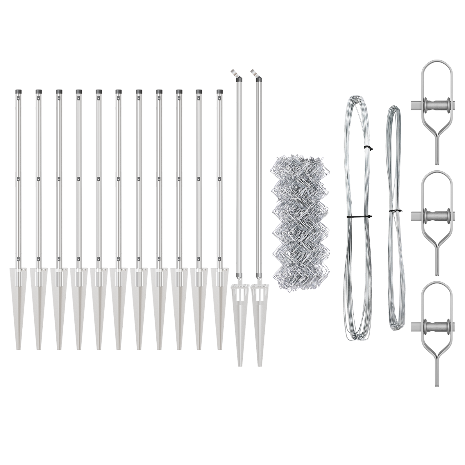 Recinzione a maglie metalliche con 13 picchetti 0,4x25 m Acciaio zincato