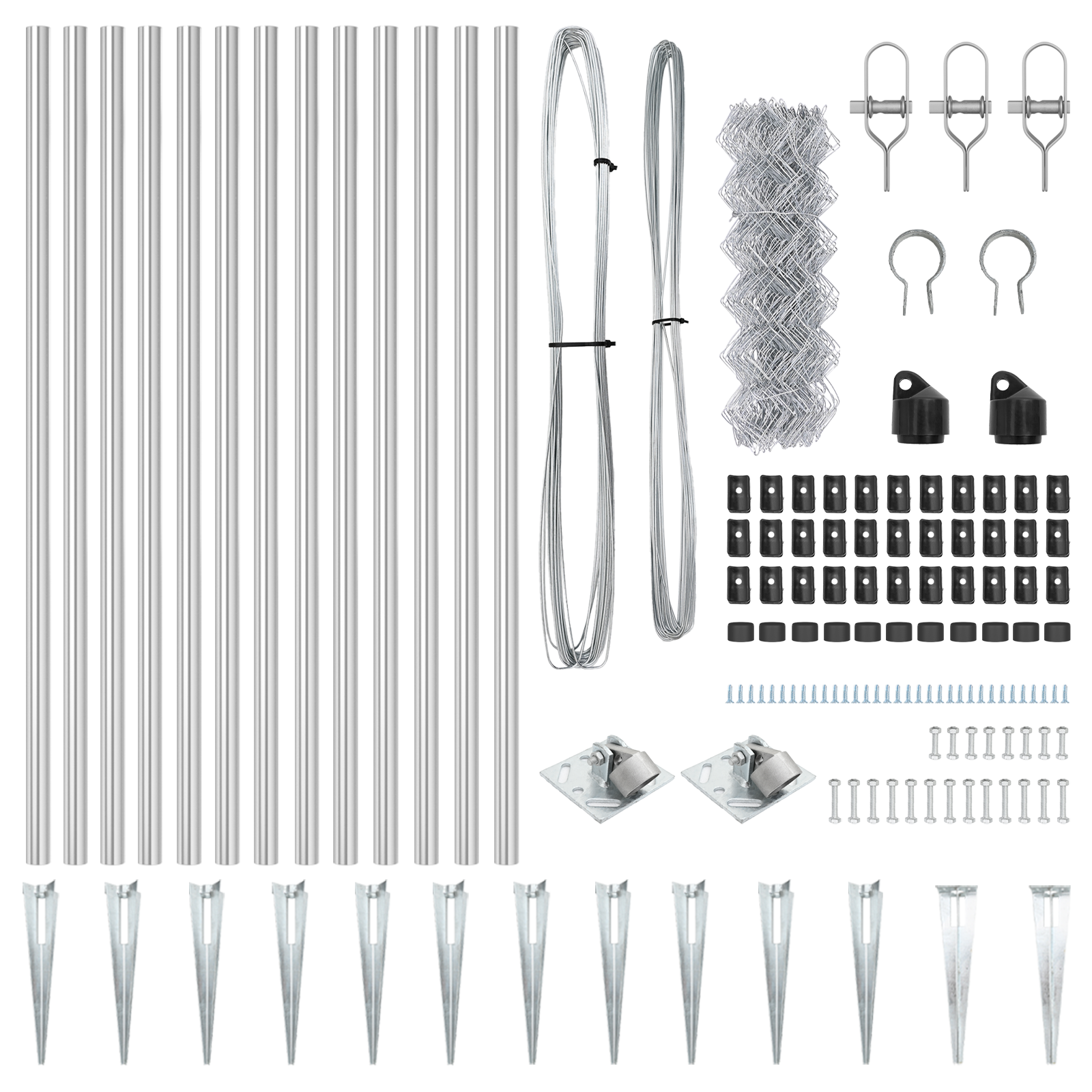 Recinzione a maglie metalliche con 13 picchetti 0,4x25 m Acciaio zincato
