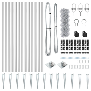 Recinzione a Maglia Metallica Set di 2 Acciaio galvanizzato