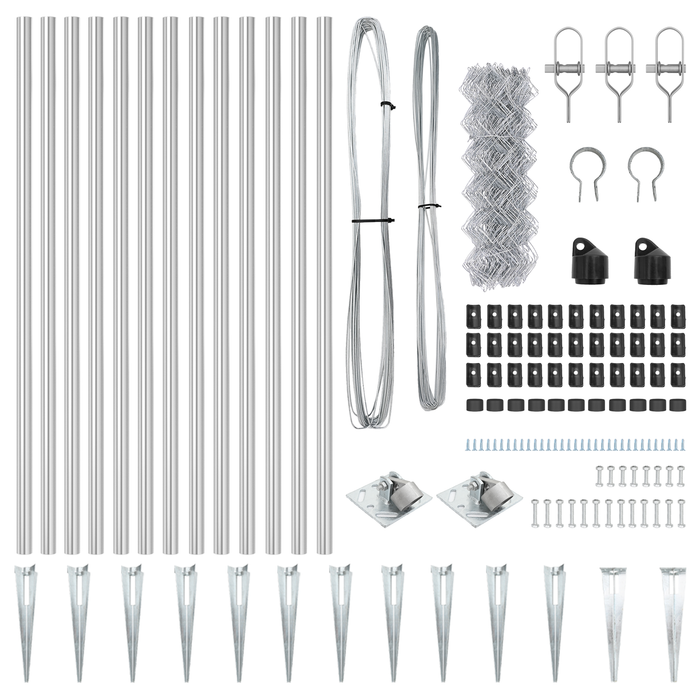Recinzione a Maglia Metallica Set di 2 Acciaio galvanizzato