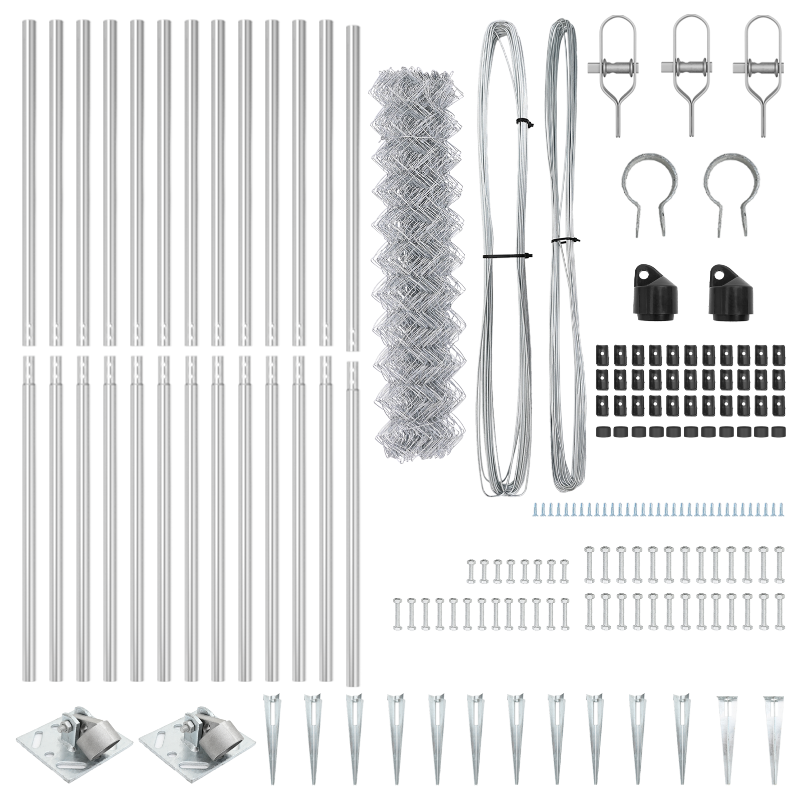 Recinzione a Maglie Strangolate con 13 Post a Picchetto 1,2 x 25 m Acciaio Zincato