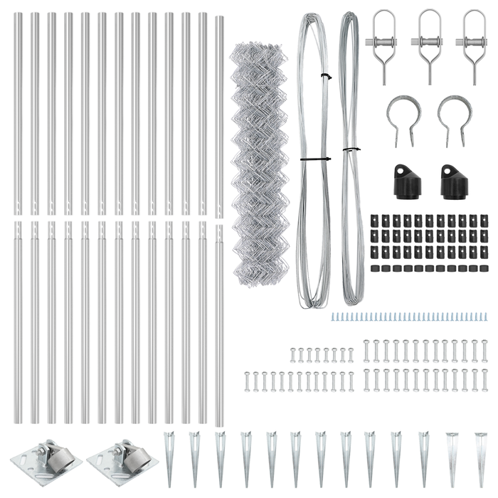 Recinzione a Maglie Strangolate con 13 Post a Picchetto 1,2 x 25 m Acciaio Zincato