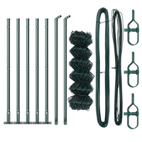 Recinzione in Rete Metallica con 7 Pali Flangiati 0,4x10 m Acciaio Zincato