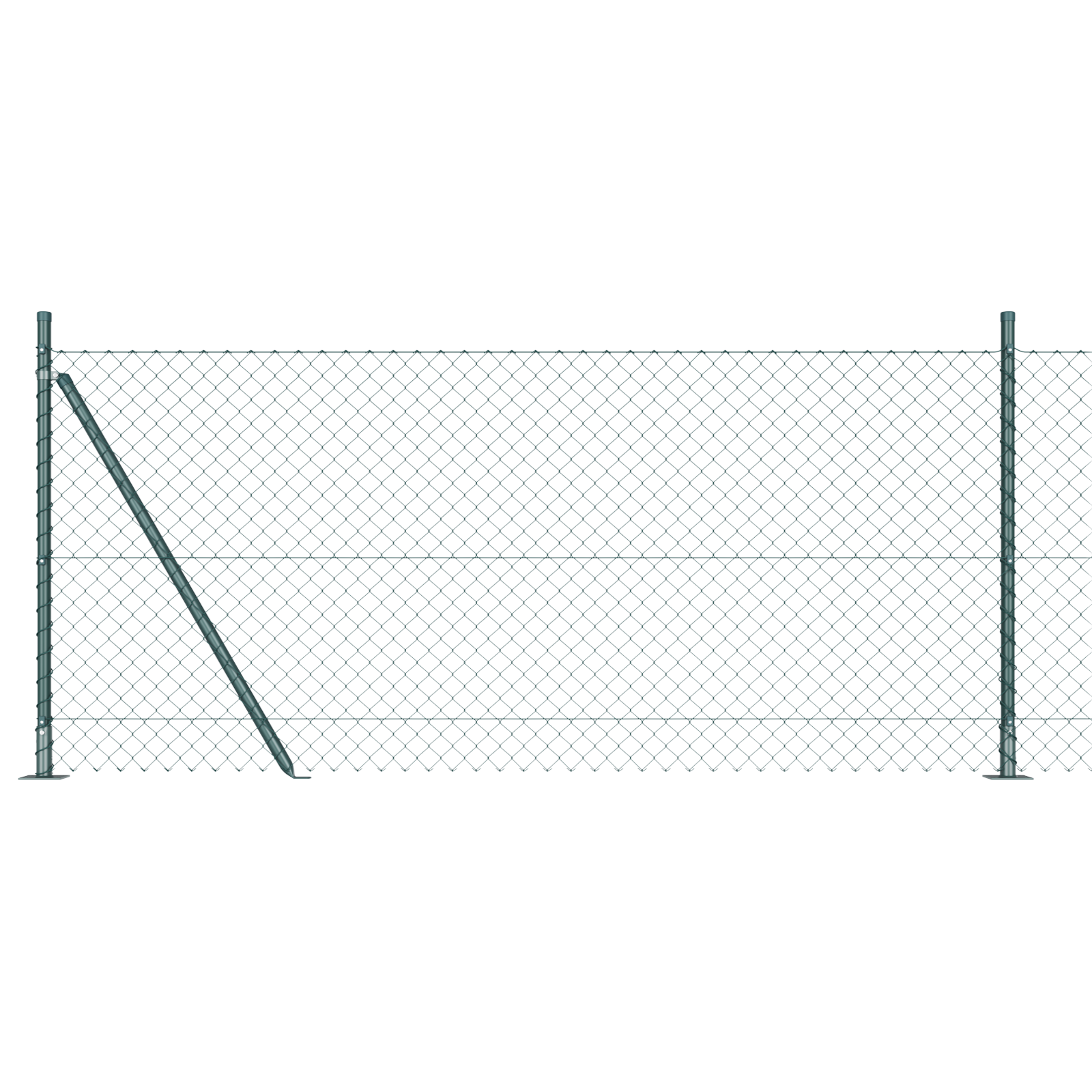 Recinzione a Catena Set di 2 Verde Acciaio Verniciato 0.8 x 25 m