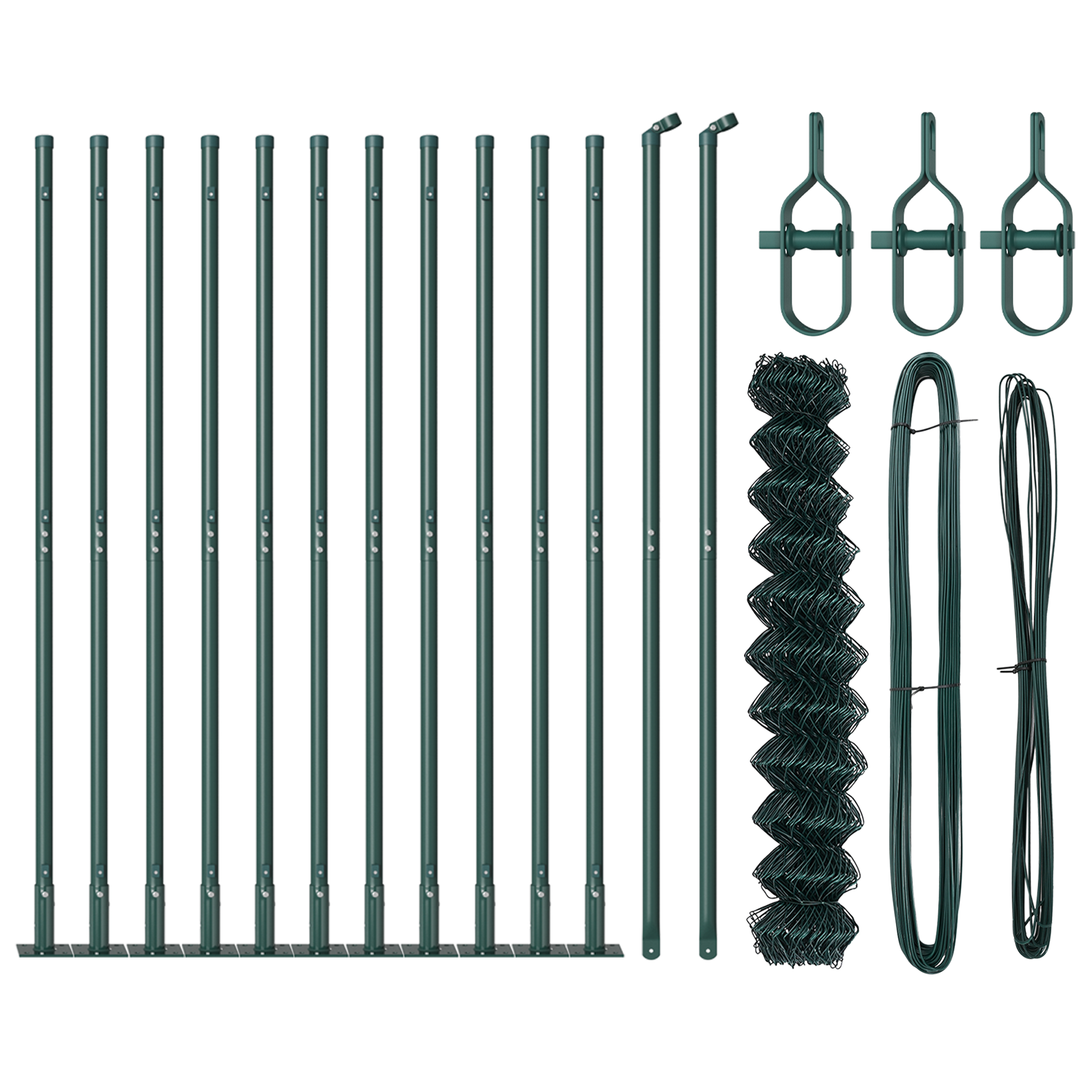Recinzione a Catena Set di 2 Verde Acciaio Verniciato 0.8 x 25 m
