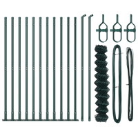 Recinzione a Catena Set di 2 Verde Acciaio Verniciato 0.8 x 25 m