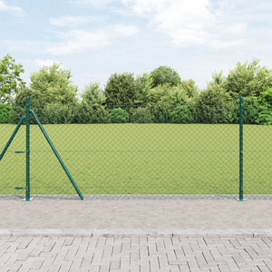 Recinzione a Catena Set di 2 Verde Acciaio Verniciato 0.8 x 25 m