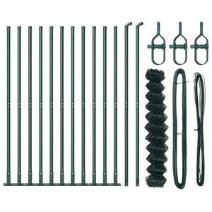 Recinzione Metallica Set di 2 Verde Acciaio Rivestito a Polvere