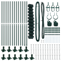 Recinzione Metallica Set di 2 Verde Acciaio Rivestito a Polvere