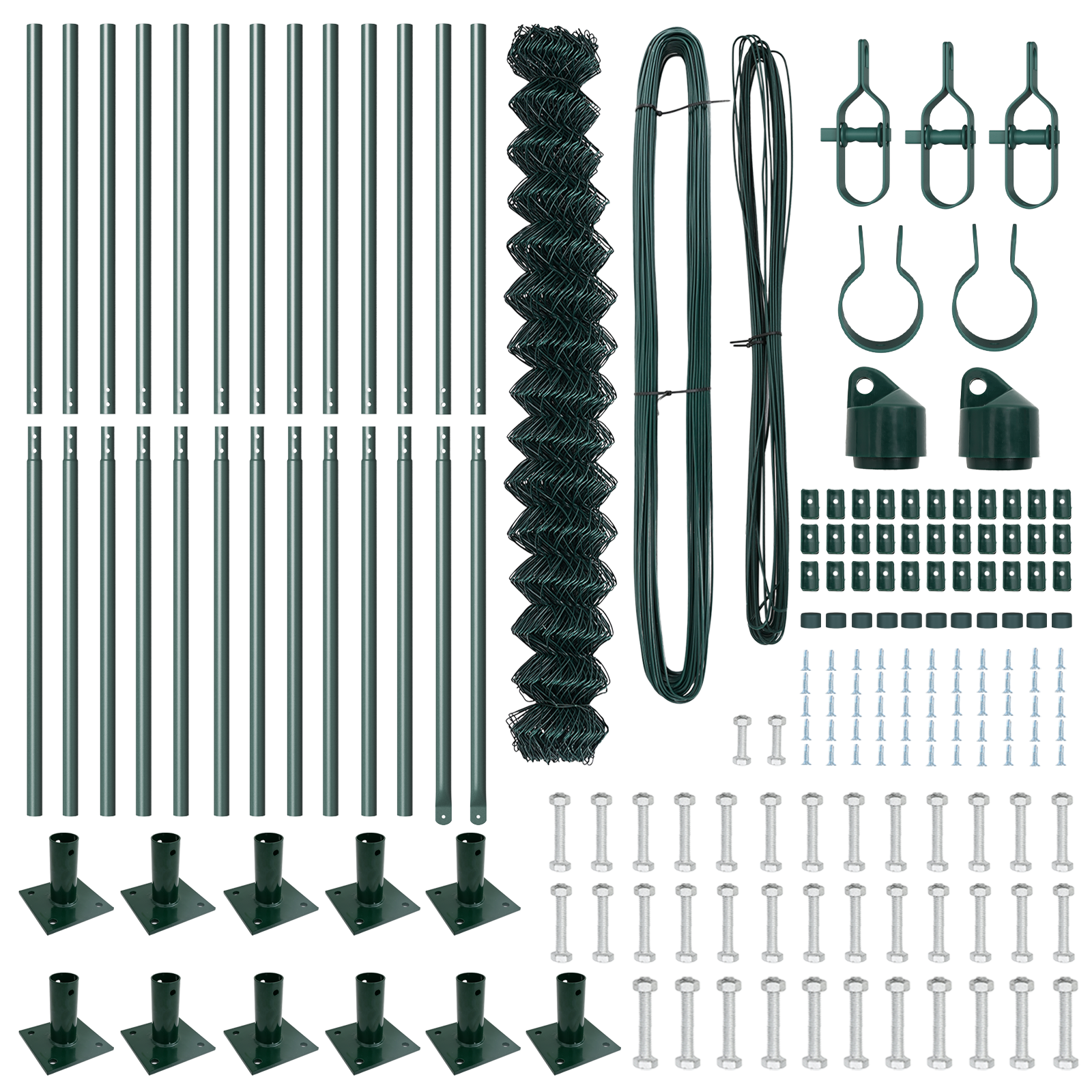 Recinzione a Maglie di Catena Set di 2 Verde