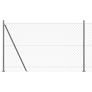 Recinzione a Maglie con 7 Posti Flangiati 1.5x10 m Acciaio Galvanizzato