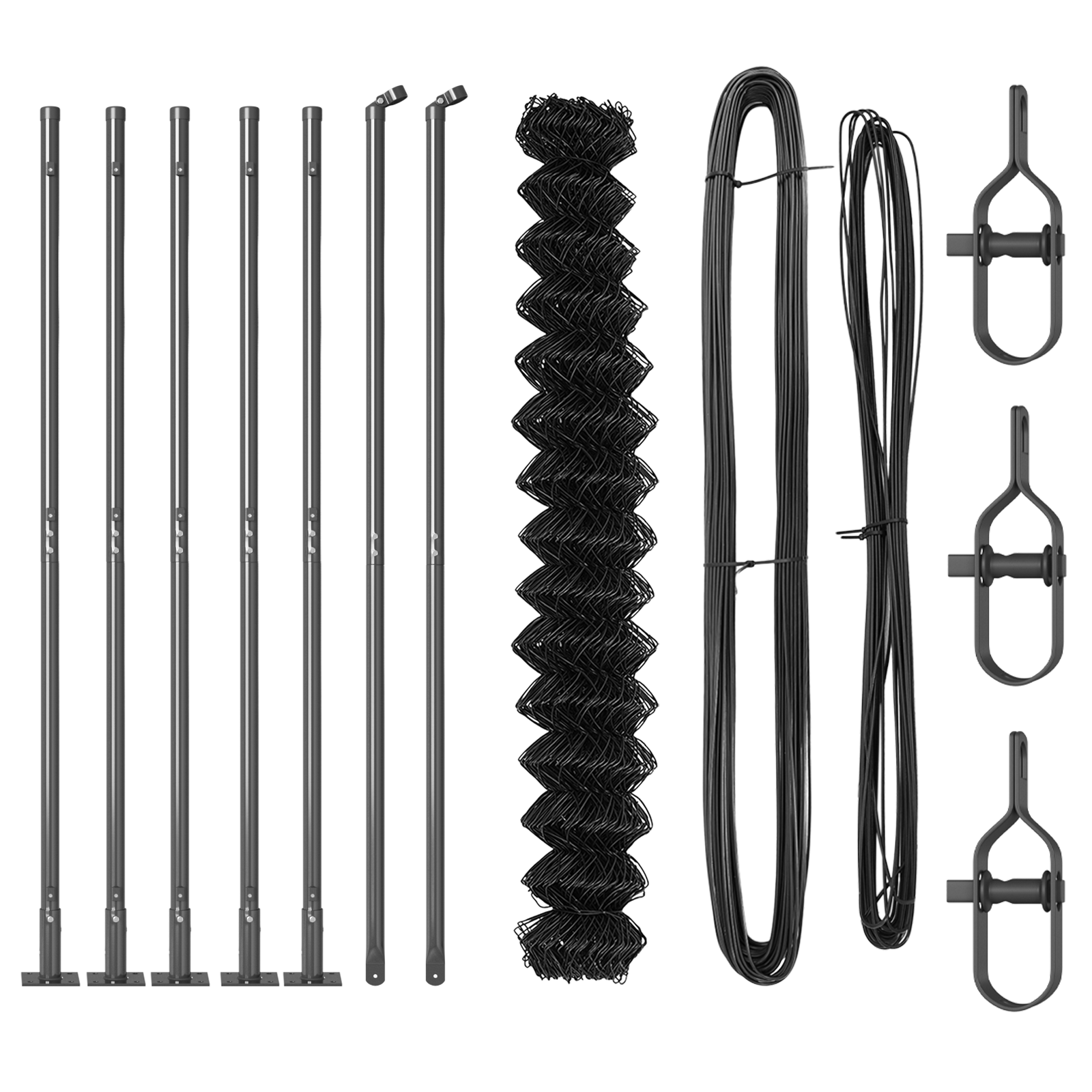 Recinzione a Maglie con 7 Posti Flangiati 1.5x10 m Acciaio Galvanizzato