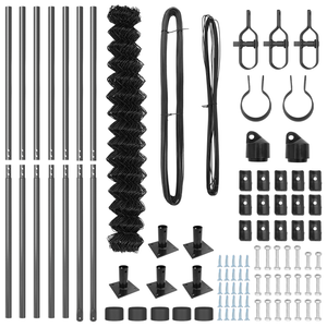 Recinzione a Maglie con 7 Posti Flangiati 1.5x10 m Acciaio Galvanizzato