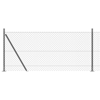 Recinzione a maglie con 13 pali flangiati 0.8x25 m Acciaio zincato