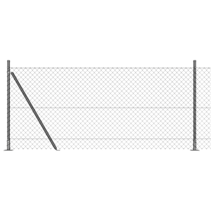 Recinzione a maglie con 13 pali flangiati 0.8x25 m Acciaio zincato