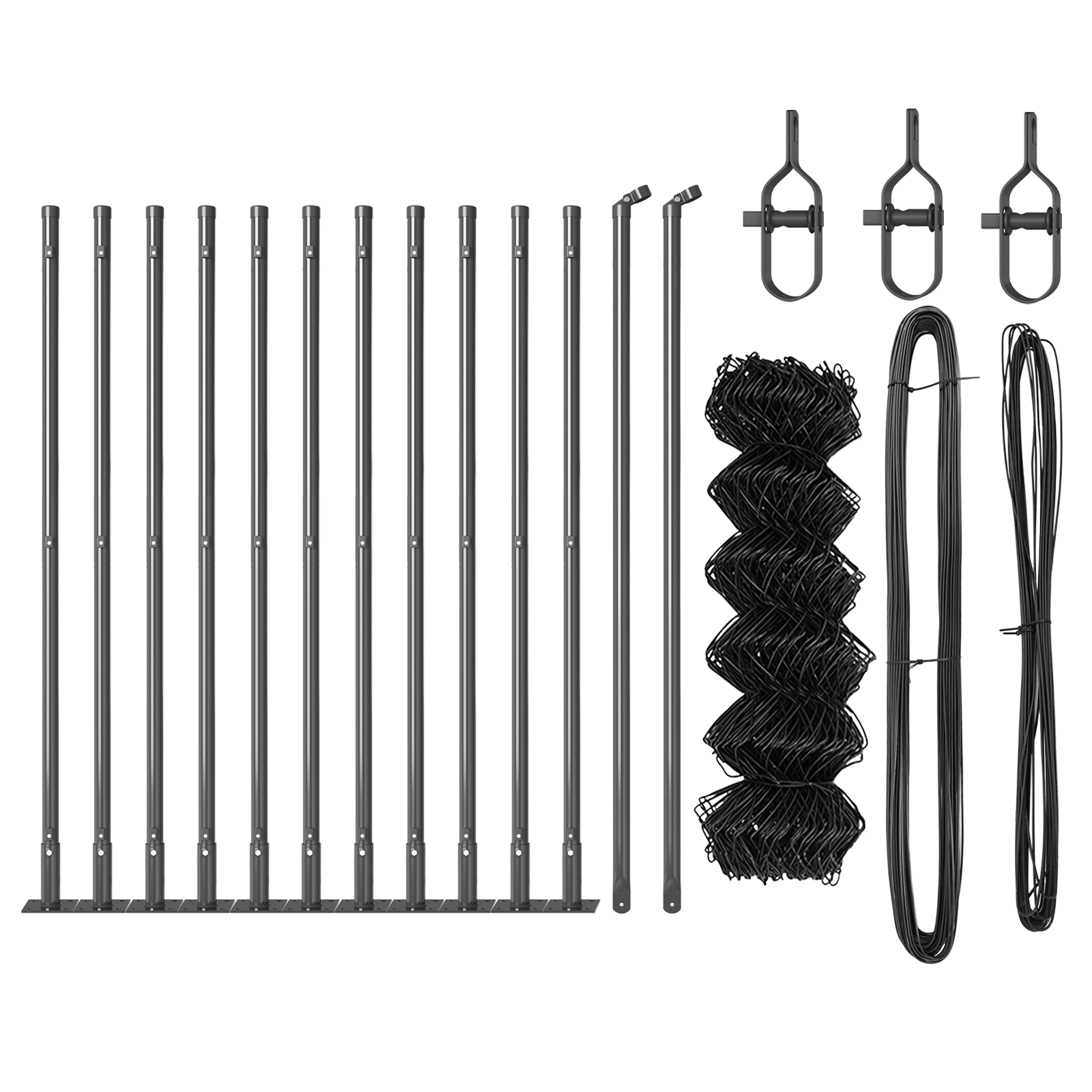 Recinzione a maglie con 13 pali flangiati 0,4 x 25 m in acciaio zincato