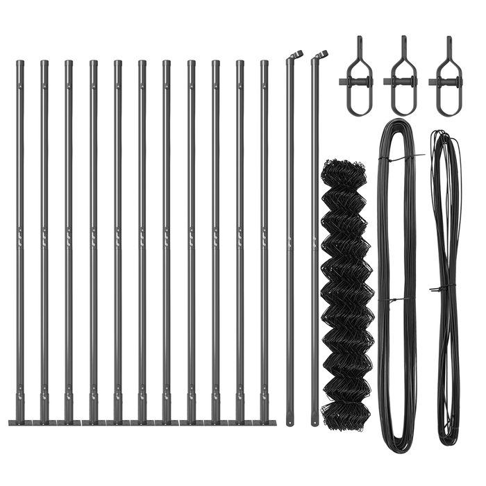 Recinzione a Maglie Set di 2 Grigio Metallo, Plastica 25 x 0.8 m