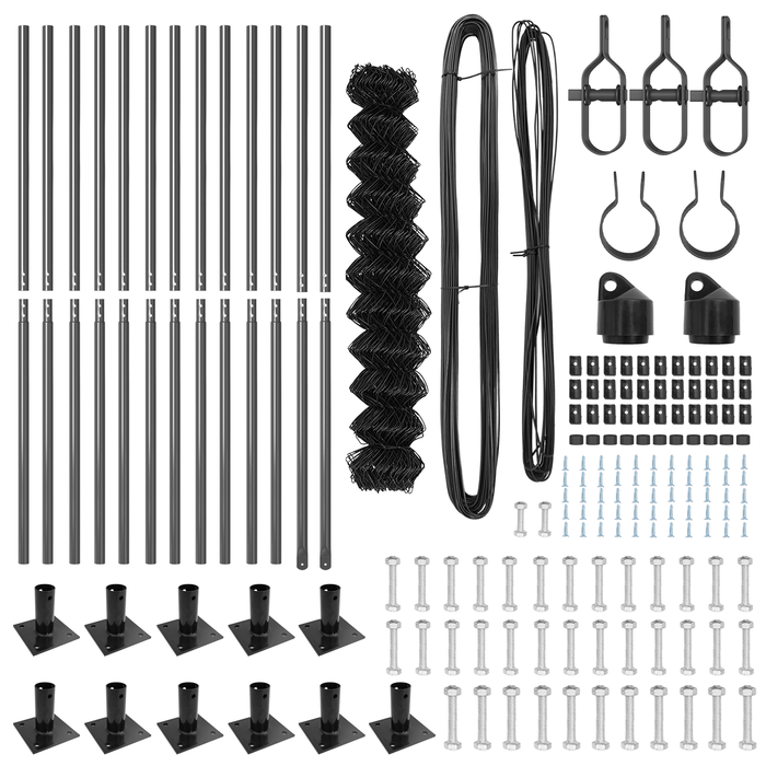 Recinzione a Maglie Set di 2 Grigio Metallo, Plastica 25 x 0.8 m